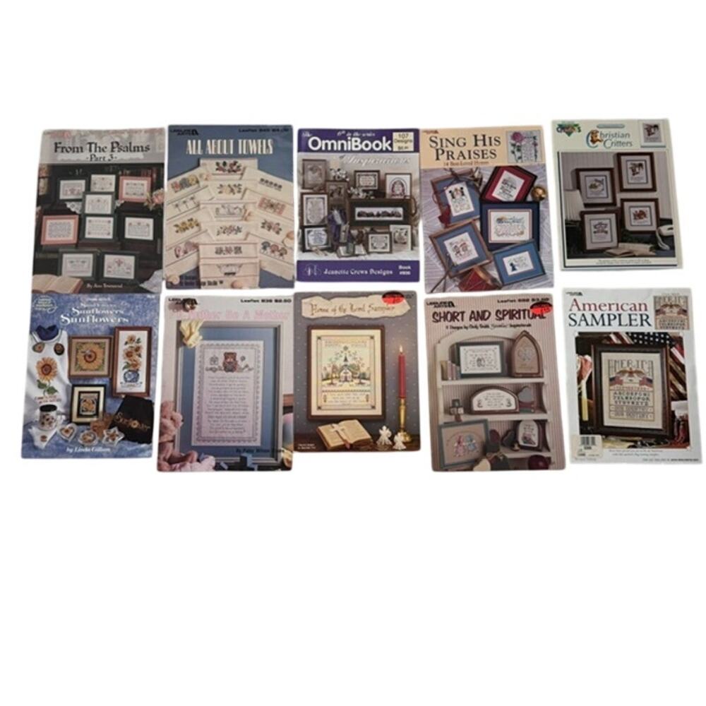 Vintage Cross Stitch Patterns Leaflets Booklets Mixed, Christian, Prayer, Family
